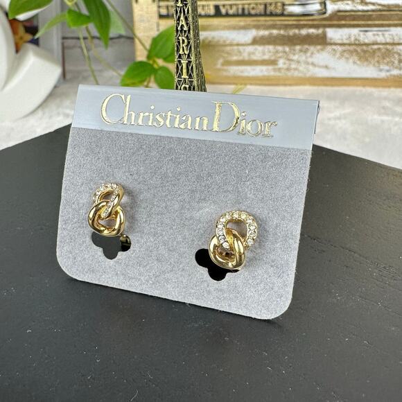 Christian Dior vintage clip-on earrings Brand New - Picture 2 of 3